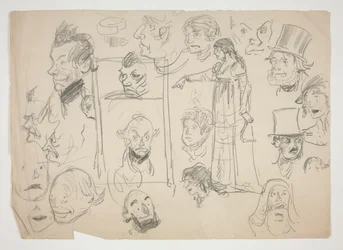 Sheet of Sketches of Faces