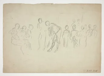 Sketch of a crowd - unidentified illustration