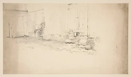 Sketch of a Farmyard, with a Horse