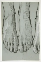 Sketch of Three Feet (recto); Sketch of One Foot (verso)