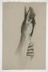 Sketch of Two Hands Climbing a Pole