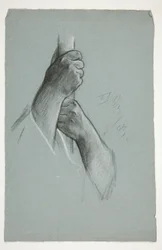 Sketch of two hands climbing a pole