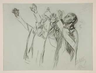 Study for The Arthurian Round Table and the Fable of the Seat Perilous, from The Quest of the Holy Grail (third of a series of fifteen paintings for the Boston Public Library, completed in 1901)