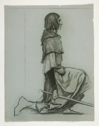 Study for The Key to the Castle, from The Quest of the Holy Grail (a series of fifteen paintings for the Boston Public Library, completed in 1901)