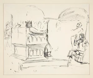 Study for The Quest of the Holy Grail (series of fifteen paintings for the Boston Public Library, completed in 1901)