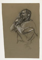 Study for one of the murals from The Quest of the Holy Grail (a series of 15 paintings for the Boston Public Library, completed in 1901)