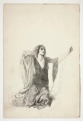 Study of Kneeling Woman, Probably a Study for Juliet in the Tomb Scene