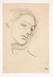 Study of Three Heads of a Woman