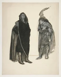 Two Cloaked Men, Sketch for an Unidentified Shakespeare Play