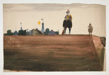 Two Sentries Atop a Fortress Wall
