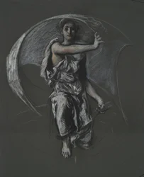 Unidentified Figure Study for Mural Project at the Pennsylvania State Capitol Building, Harrisburg, 1902-1911