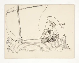 Unidentified Illustration [Boy in a Small Boat]
