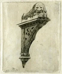 Sign of the Red Lion Inn, Glastonbury, Somerset, 1881