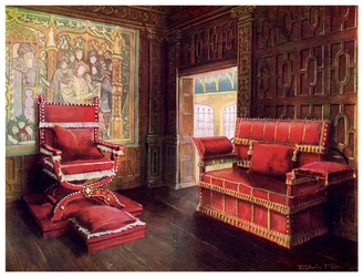 Upholstered chair and couch with adjustable ends
