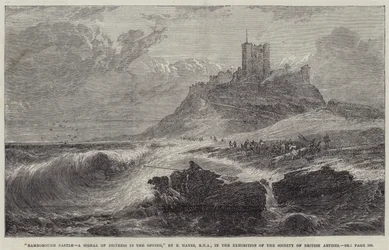 Bamborough Castle, a Signal of Distress in the Offing