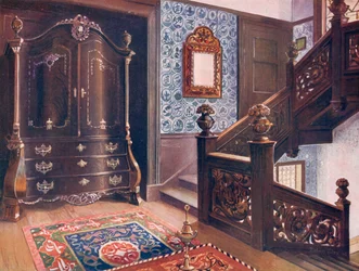 Carved Walnut Bombe Armoire with Chased Mounts