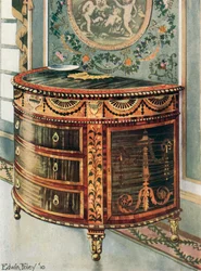 Inlaid Satinwood Commode--Ormolu Mounts