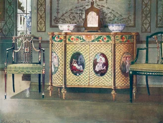 Painted Commode and Chairs