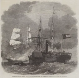 Destruction of the Federal Merchantman Harvey Birch by the Confederate War-Sloop Nashville