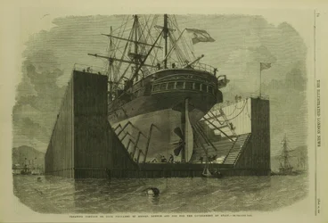 Floating Pontoon or Dock Prepared by Messrs. Rennie and Son for the Government of Spain