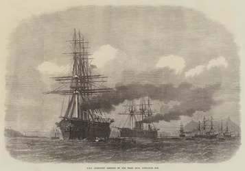 HMS Agincourt aground on the Pearl Rock, Gibraltar Bay