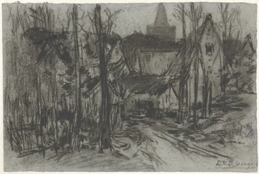 View of a Village through the Trees