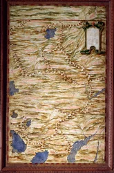 Map of Peru made by Egnazio Danti (1536-1586), mathematician, cosmographer and Italian architect. Around 1567. Florence, Palazzo Vecchio, Sala del Mappamondo