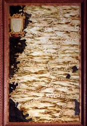Map of Peru made by Egnazio Danti (1536-1586), mathematician, cosmographer and Italian architect. Around 1567. Florence, Palazzo Vecchio, Sala del Mappamondo