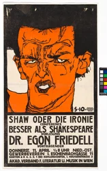 Poster "Shaw or the Irony" - Lecture by Egon Friedell