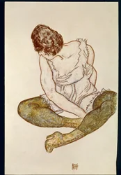 Seated Woman with Green Stockings