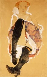 Seated Woman with Black Stockings, 1911