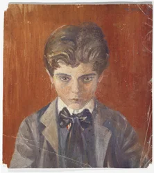 Self-Portrait against a Red Background