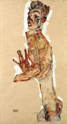 Self-Portrait with Splayed Fingers