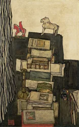 Still Life with Books - Schiele