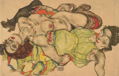 Two Girls Lying Entwined, 1915