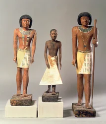 Three Statues of Metjetji, possibly from Saqqara, Old Kingdom, late Dynasty V to early Dynasty VI (c.2360-2340 BC)