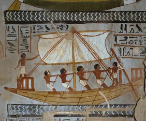 A Funeral Ship Takes Mummy of Sennufer on Its Last Voyage to Abydos