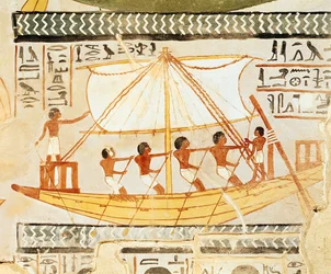 Boatmen on the Nile, from the Tomb of Sennefer, New Kingdom
