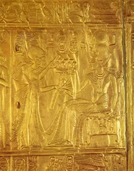 Detail from the Golden Shrine, from the Tomb of Tutankhamun, New Kingdom