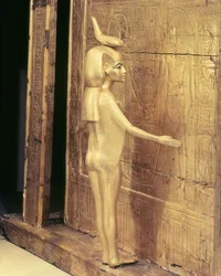 Selket from the Canopic Chest of Tutankhamun (c.1370-52 BC) New Kingdom (detail)