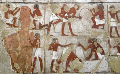 Egyptian antiquity: painting decorating the tomb of Rekhmire, vizir of the 18th dynasty