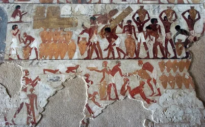 Egyptian antiquity: painting decorating the tomb of Rekhmire (TT100), vizir of the 18th dynasty