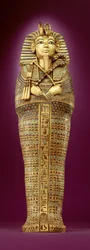 Front view of one of the canopic coffins, from the Tomb of Tutankhamun