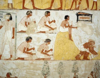 Harvesting Crop, Threshing and Winnowing of Grain (detail)