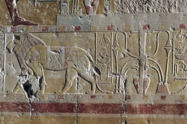 Lion, Relief, Mortuary Temple of Hatshepsut, Deir el-Bahari, Theban Necropolis