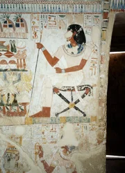 Menna overseeing his workers in fields (detail), frescoes in vestibule of Tomb of Menna, Sheikh Abd el Qurnah Necropolis, Luxor, Thebes