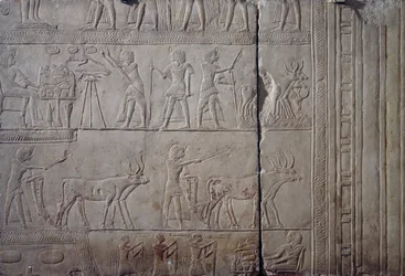 Pharaoh Horemheb depicted while doing agricultural work