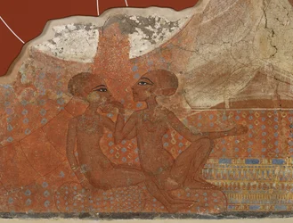 Princesses Fresco, Egyptian, New Kingdom, 18th Dynasty