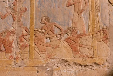 Relief Depicting Men Rowing on a Boat (detail)