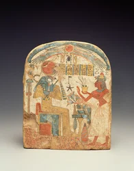 Stelae depicting the deceased before Horus, from Luxor, New Kingdom